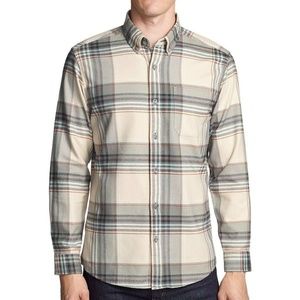 New! Eddie Bauer Favorite Flannel Plaid Button Up Shirt